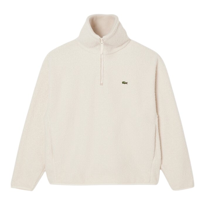 Lacoste Sweatshirt Polaire Col Montant Zippé - Blanc XFJ