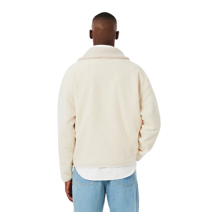 Lacoste Sweatshirt Polaire Col Montant Zippé - Blanc XFJ