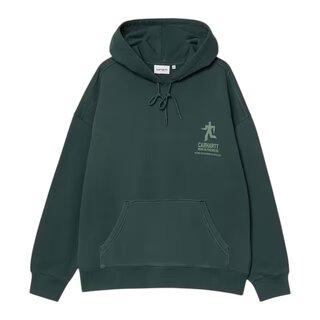 Carhartt WIP Hooded Distance Sweatshirt - Dark Fir (Stone Dyed)