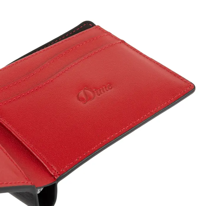 Dime Leather Bifold Wallet - Balck/Cherry