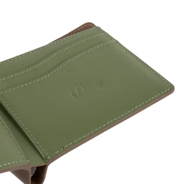Dime Leather Bifold Wallet - Brown/Olive