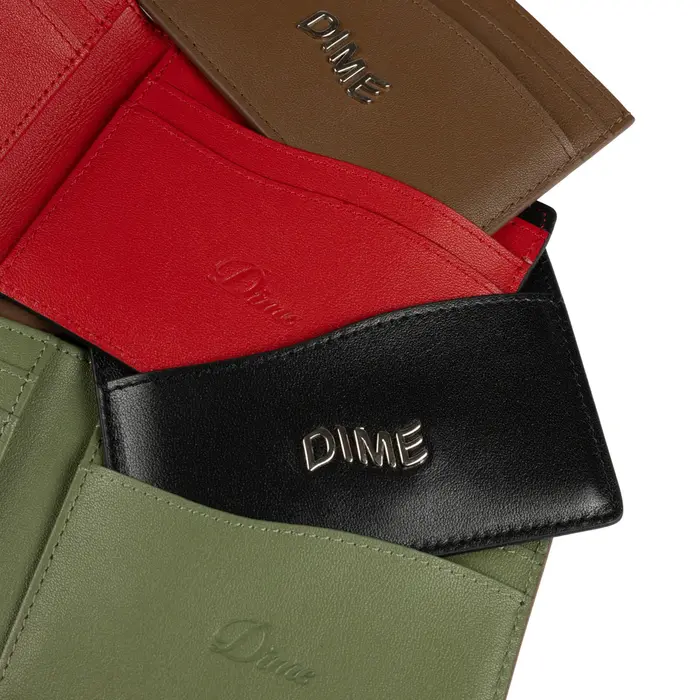 Dime Leather Bifold Wallet - Brown/Olive