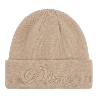 Dime Cursive Fold Beanie - Tan