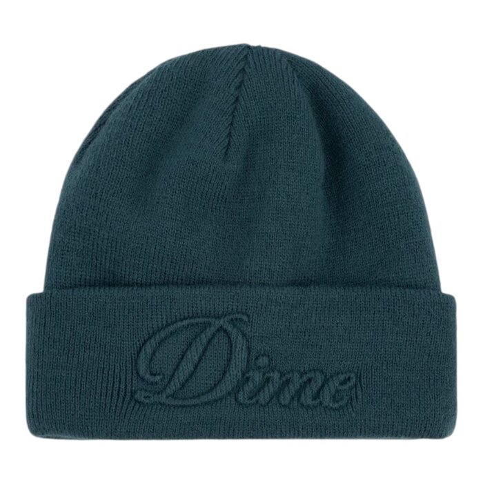 Dime Cursive Fold Beanie - Teal