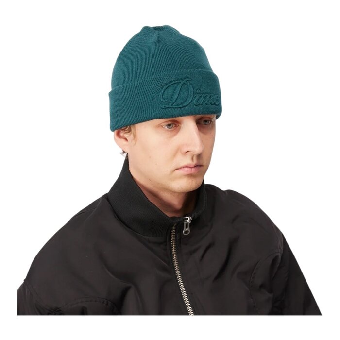 Dime Cursive Fold Beanie - Teal