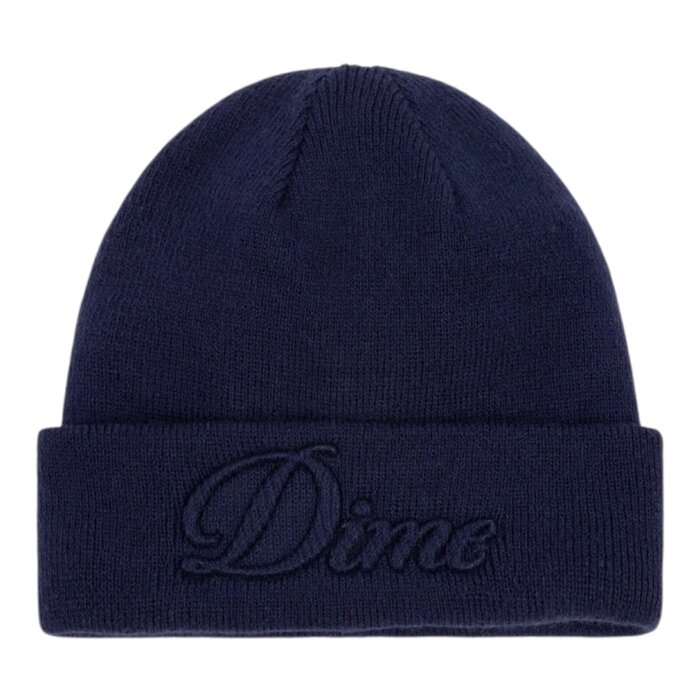 Dime Cursive Fold Beanie - Navy