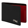 Leather Bifold Wallet - Balck/Cherry