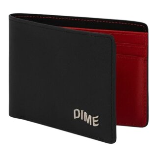 Dime Leather Bifold Wallet - Balck/Cherry