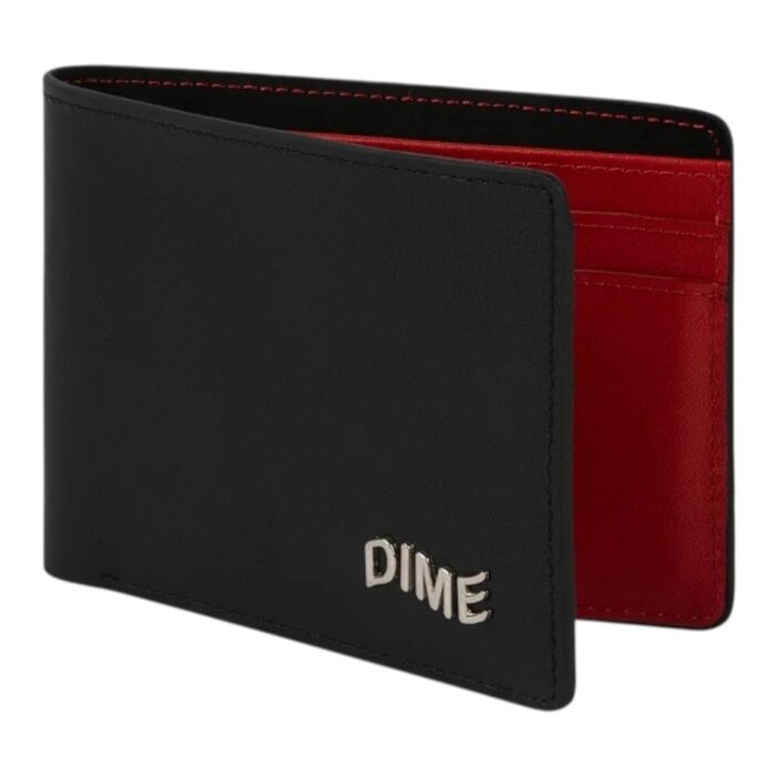 Dime Leather Bifold Wallet - Balck/Cherry