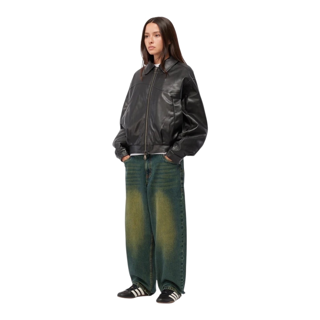 Dime Debossed Wavy Jacket - Black
