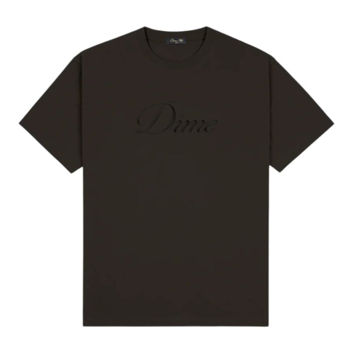 Dime Cursive Small Logo T-shirt  - Black