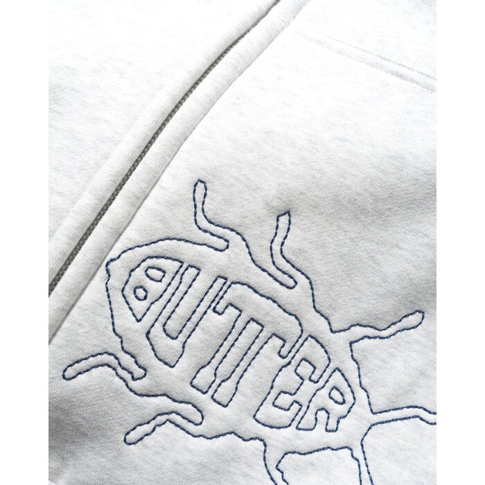 Butter Roach Zip-Thru Hooded Sweater - Ash