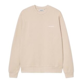 Carhartt WIP Script Embroidery Sweat - Fleur De Sel/White