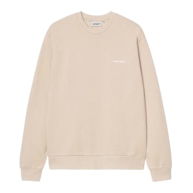 Carhartt WIP Script Embroidery Sweat - Fleur De Sel/White