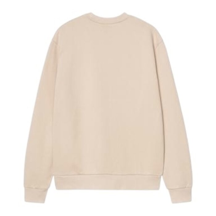 Carhartt WIP Script Embroidery Sweat - Fleur De Sel/White