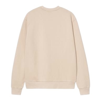 Carhartt WIP Script Embroidery Sweat - Fleur De Sel/White