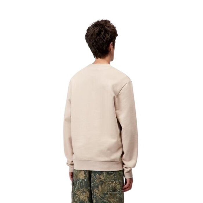 Carhartt WIP Script Embroidery Sweat - Fleur De Sel/White