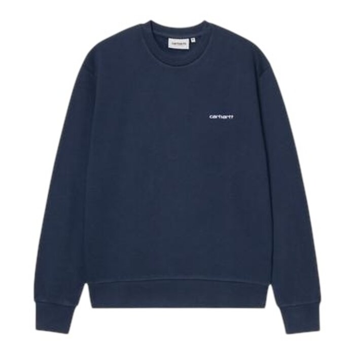 Carhartt WIP Script Embroidery Sweat - Jupiter/White