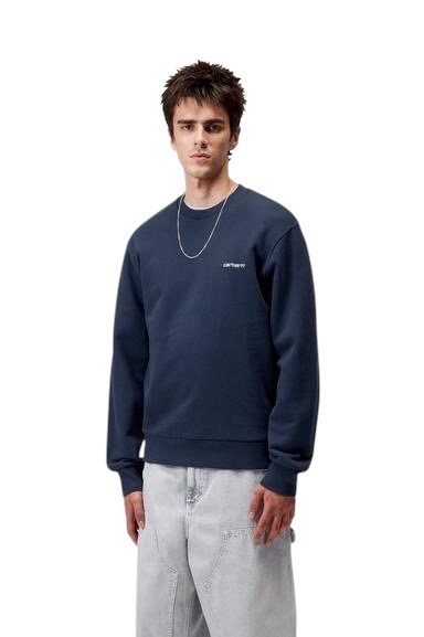 Carhartt WIP Script Embroidery Sweat - Jupiter/White