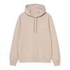 Hooded Script Embroidery Sweat - Fleur De Sel/White