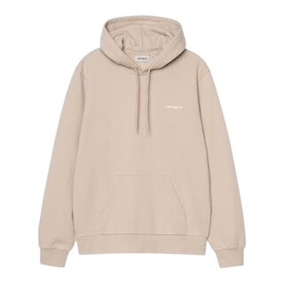Carhartt WIP Hooded Script Embroidery Sweat - Fleur De Sel/White