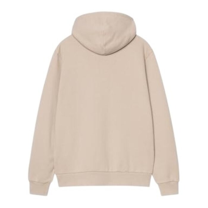 Carhartt WIP Hooded Script Embroidery Sweat - Fleur De Sel/White