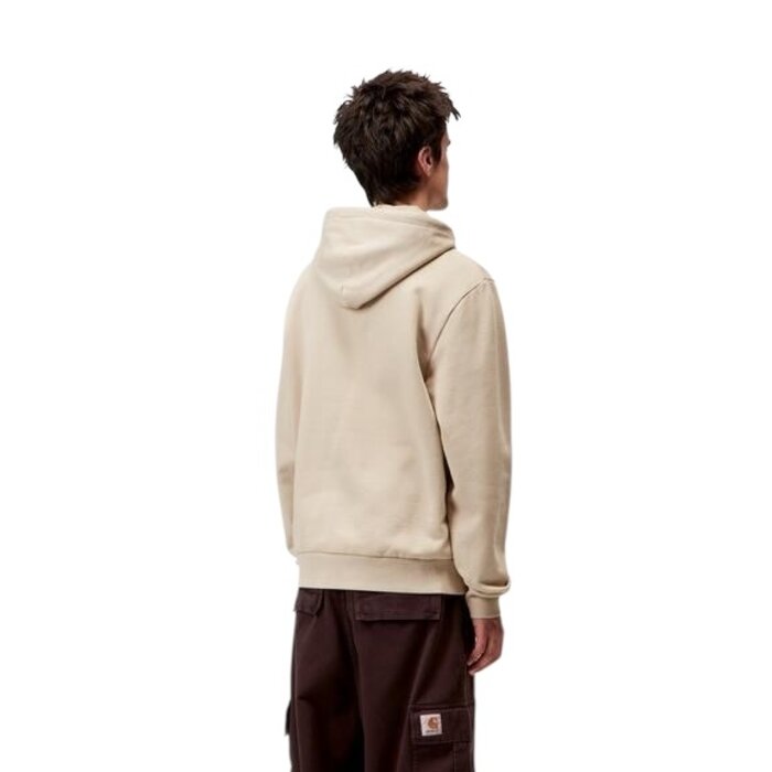 Carhartt WIP Hooded Script Embroidery Sweat - Fleur De Sel/White