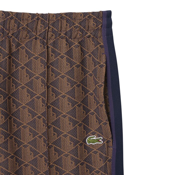Lacoste Pantalon de survêtement Paris jacquard monogramme - Violet/Marron