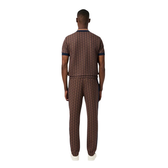 Lacoste Pantalon de survêtement Paris jacquard monogramme - Violet/Marron