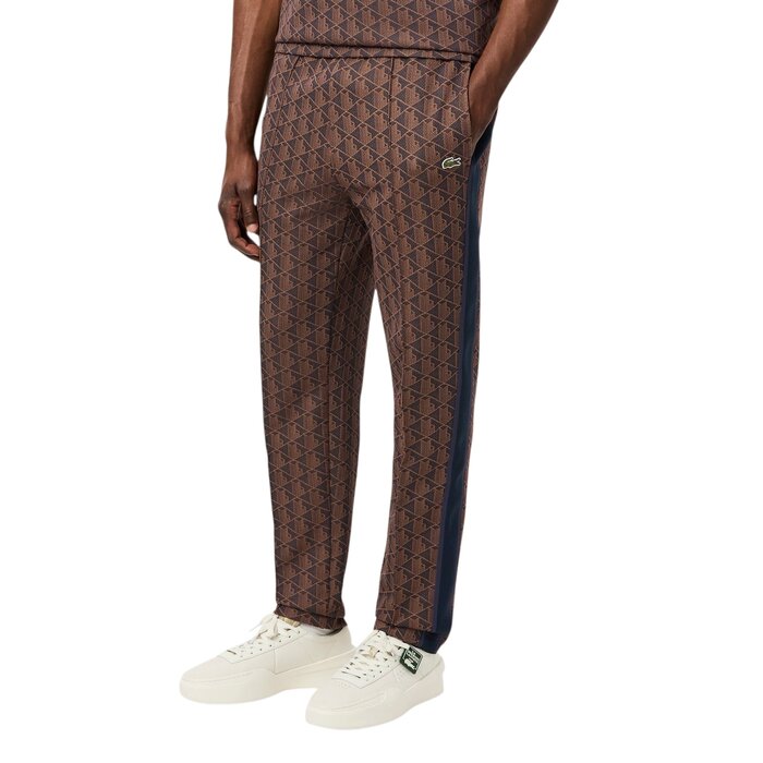 Lacoste Pantalon de survêtement Paris jacquard monogramme - Violet/Marron