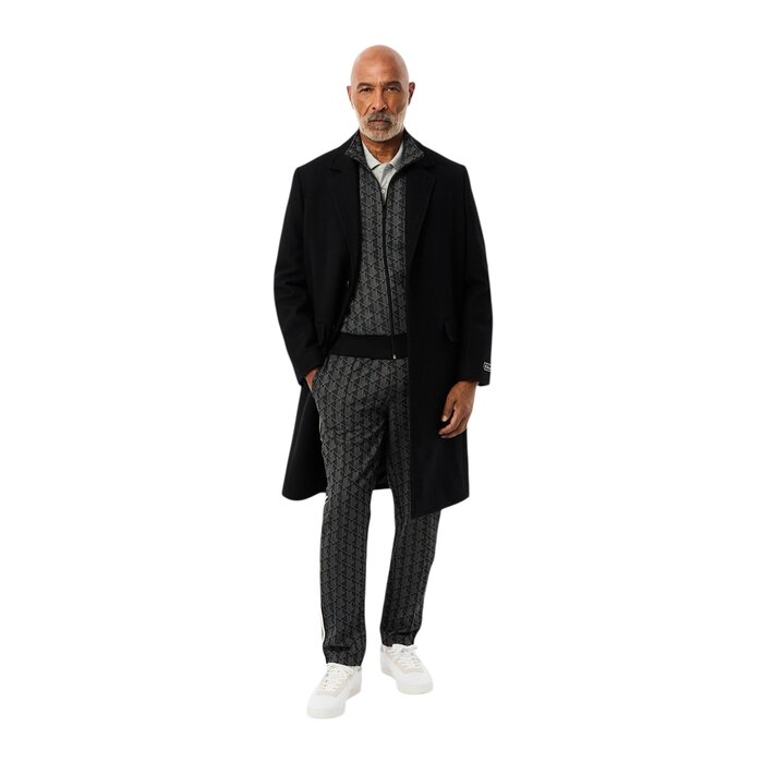 Lacoste Veste de survêtement zippée Paris jacquard -  Noir/Gris foncé