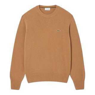Lacoste Pull En Laine Cardée Col Rond - Datte Chiné