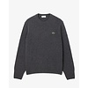 Pull En Laine Cardée Col Rond - Gris Chiné