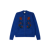 Floral Zip Cardigan - Surf Blue