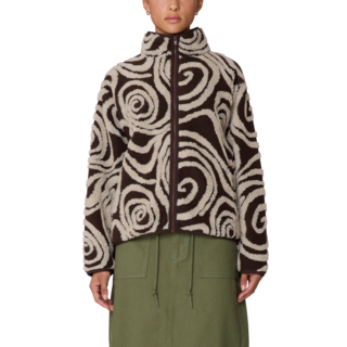 Obey Swirls Jacquard  Zip  Jacket - Brown Multi