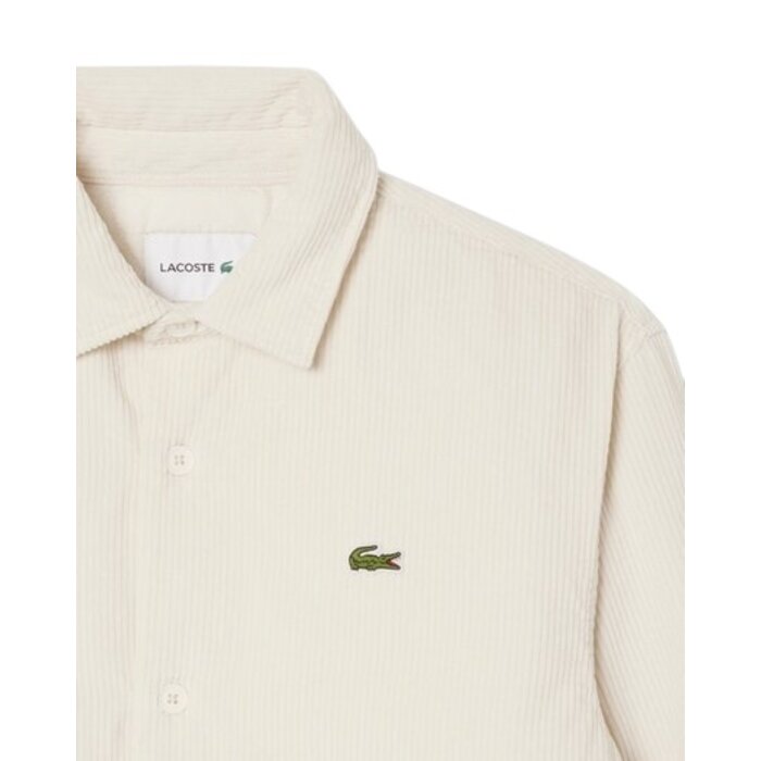 Lacoste Surchemise Oversize Velours Côtelé - Blanc