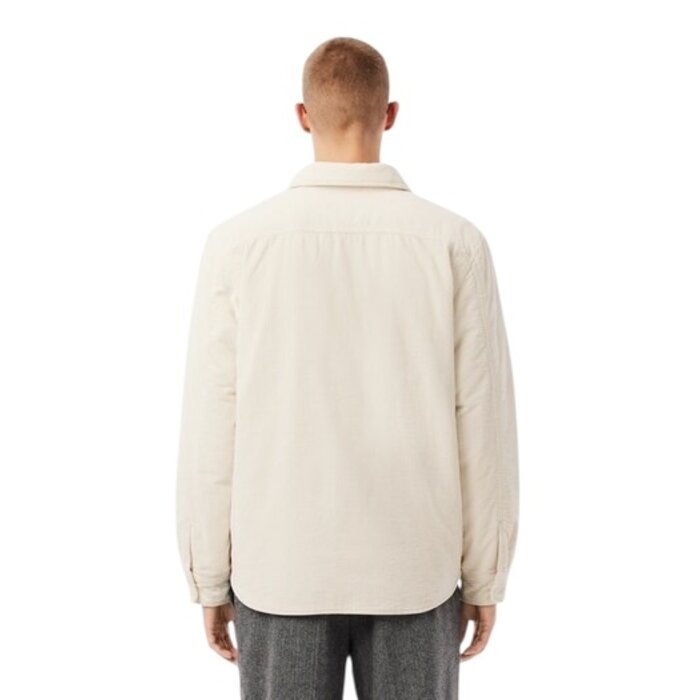 Lacoste Surchemise Oversize Velours Côtelé - Blanc