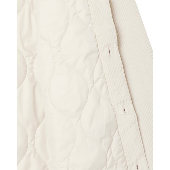 Lacoste Surchemise Oversize Velours Côtelé - Blanc
