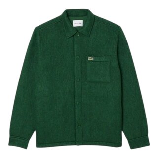 Lacoste Surchemise Feutre De Laine Mélangée - Vert