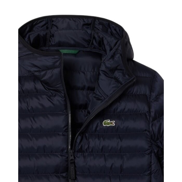 Lacoste Doudoune à Capuche Rembourrée Déperlante - Bleu Marine
