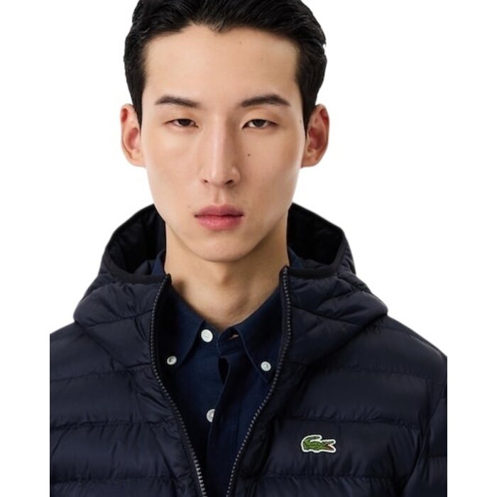 Lacoste Doudoune à Capuche Rembourrée Déperlante - Bleu Marine