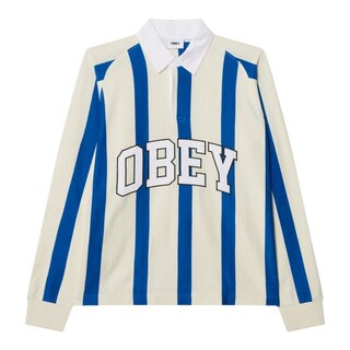 Obey Landon Stripe Polo L/S - White Multi