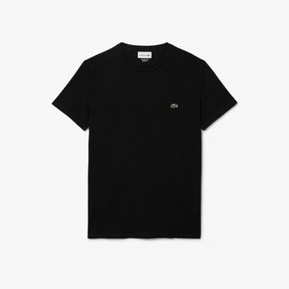 Lacoste T-Shirt Col Rond En Jersey De Coton Pima Uni - Black