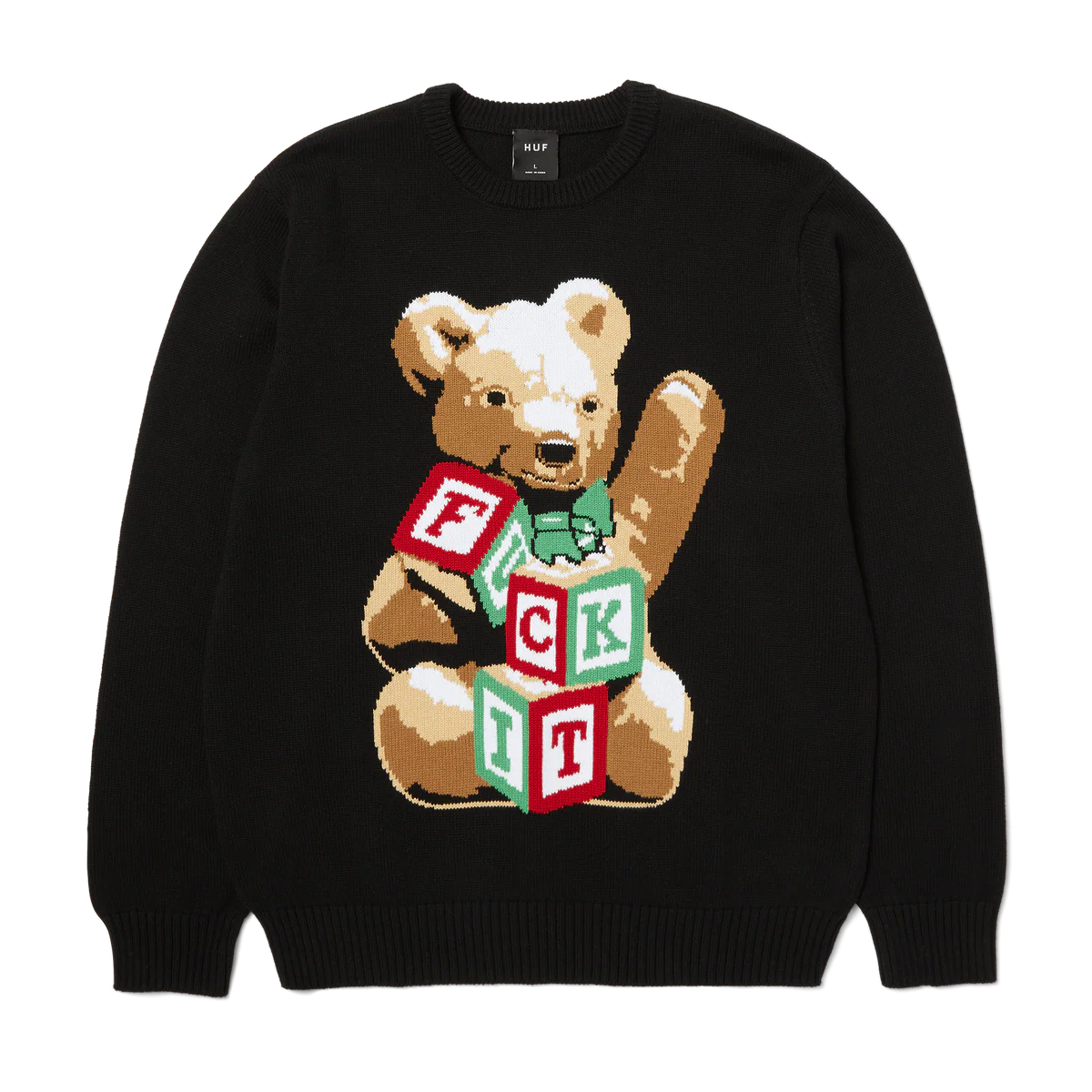 Huf Gift Bear Intarsia Sweater - Black