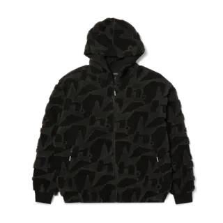 Huf H Star Repeat High Pile Jacket -  Black