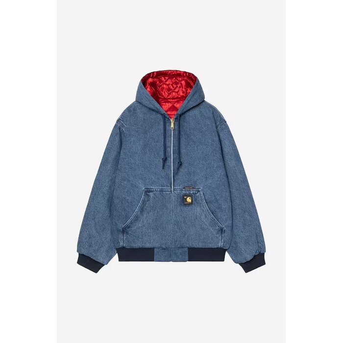 Carhartt WIP 50 Years Anniversary OG Active Jacket Denim - Blue/ USA Red (Stone Bleached)