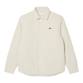 Lacoste Surchemise Oversize Velours Côtelé - Blanc