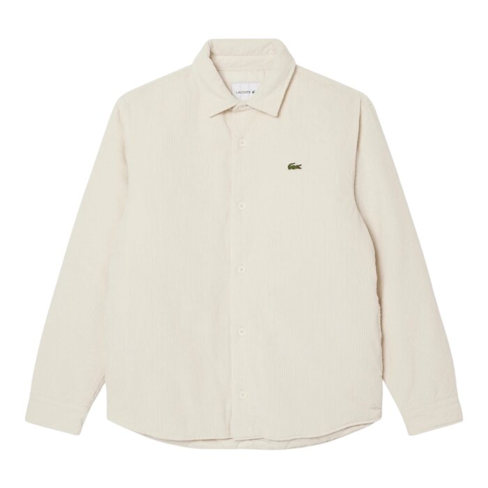 Lacoste Surchemise Oversize Velours Côtelé - Blanc
