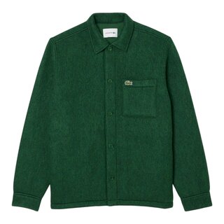 Lacoste Surchemise Feutre De Laine Mélangée - Vert