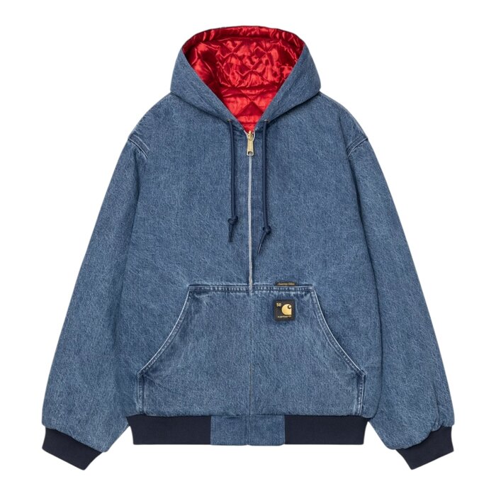 Carhartt WIP 50 Years Anniversary OG Active Jacket Denim - Blue/USA Red (Stone Bleached)
